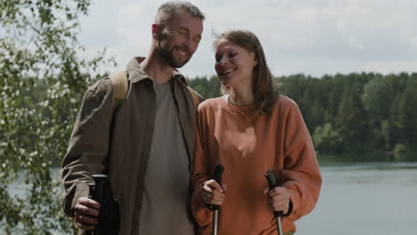 couple hiking in nature