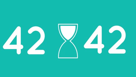 Animation-of-hourglass-and-numbers-on-green-background