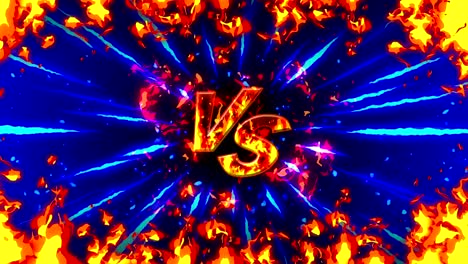 cartoon fire animation. flame loop background. competition. battle game. versus icon. vs icon.