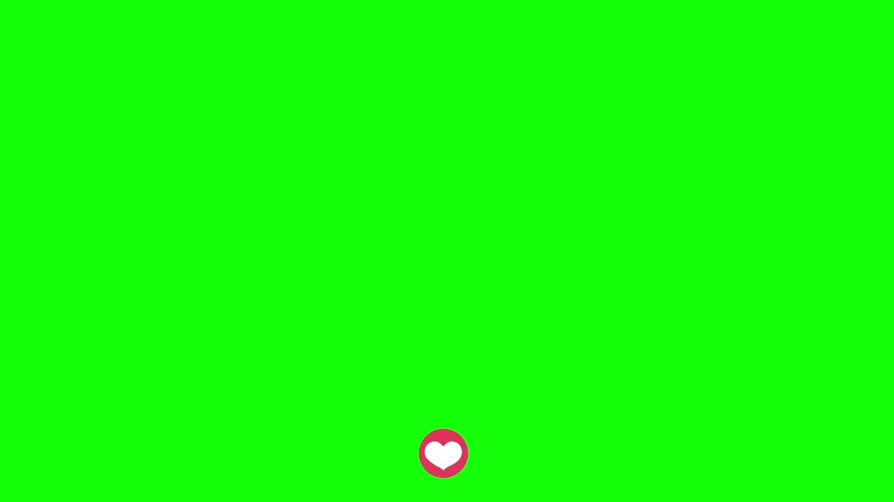Animation movie with a floating hearts ( SNS , stream broadcasting ) . Green background for transparent use.
