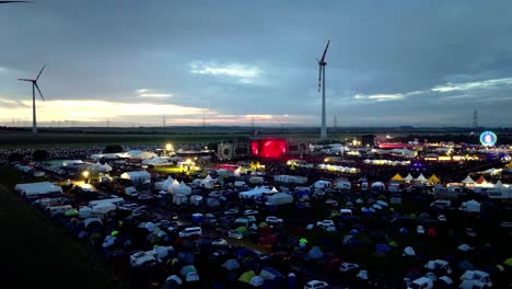 Nova-Rock-Festival-In-Nickelsdorf,-Austria---aerial-drone-shot