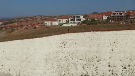 Vista-Aérea-De-Los-Acantilados-De-Las-Siete-Hermanas-En-El-Este-De-Sussex,-Inglaterra,-Reino-Unido