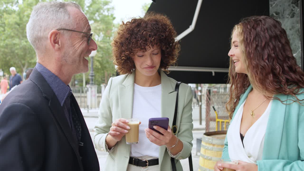 People talking on the street