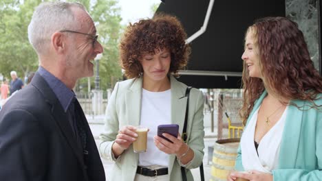 people talking on the street