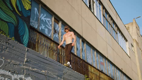 person doing parkour