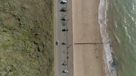 topdown of a beachside road