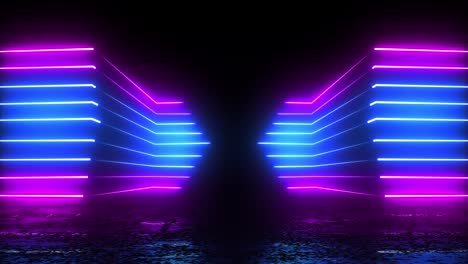 abstract neon glowing lights stage video background loop 4k