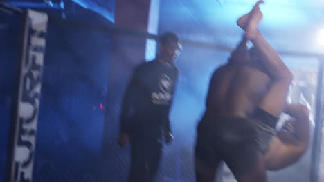 mma fight in cage