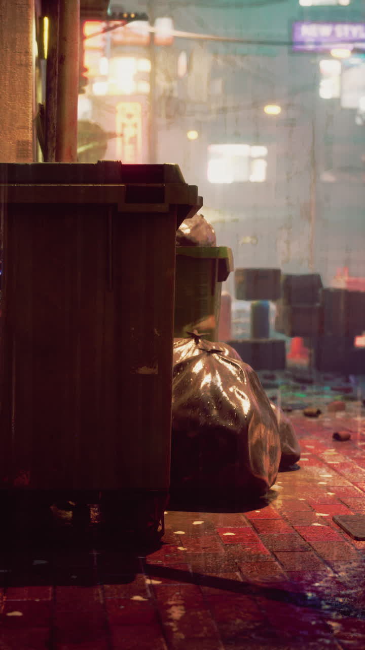 도시의 비가 오는 밤