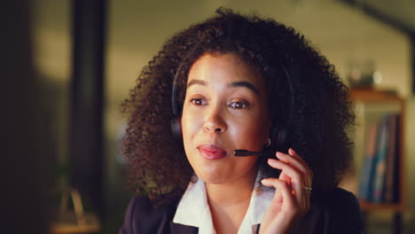 Young-female-call-center-agent-talking