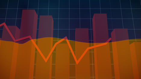 animación de la bandera de ucrania sobre el procesamiento de datos financieros