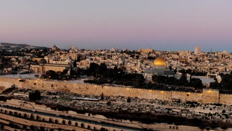 Antena-Cúpula-De-La-Roca-4k-Material-De-Archivo-De-Drones-Jerusalén-Israel-Musulmán-Biblia-Historia-Cristianismo-Tierra-Santa