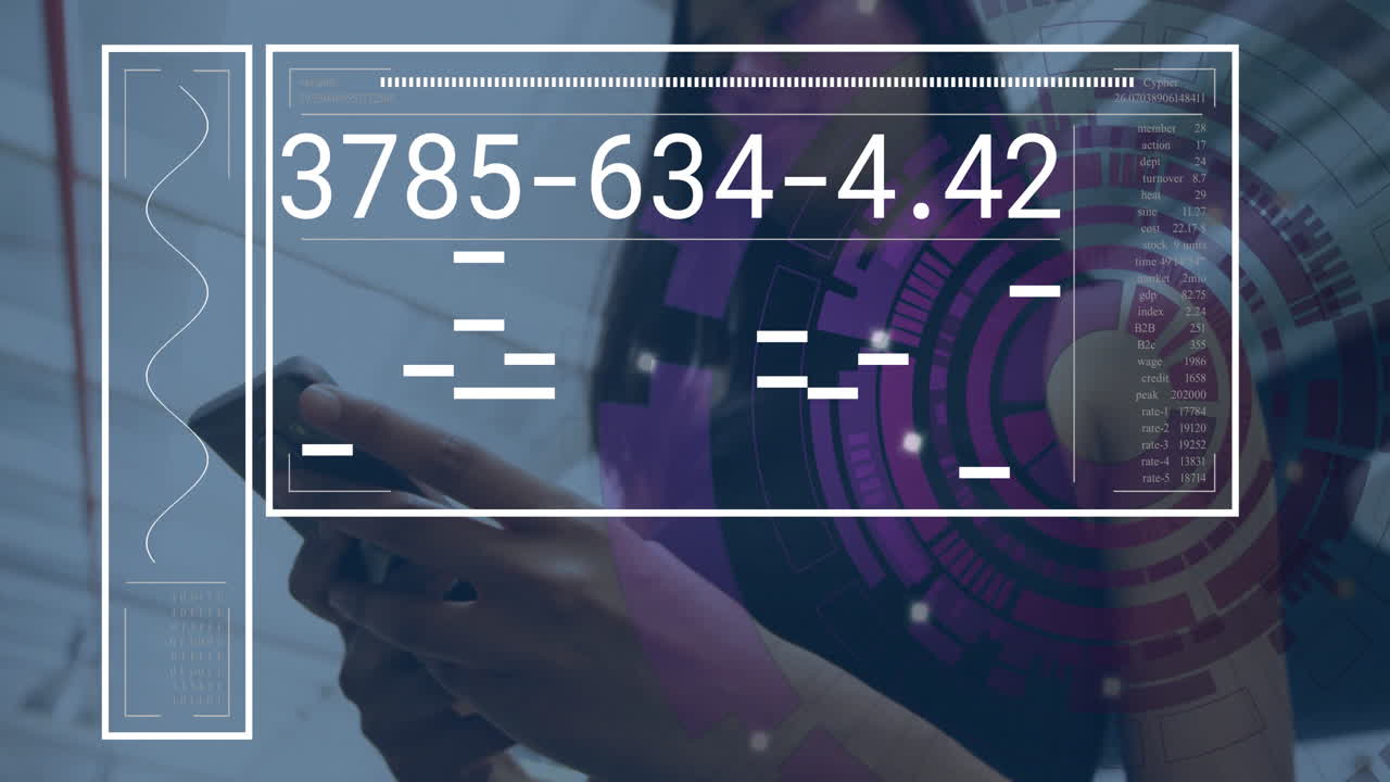 Using smartphone, person interacting with digital animation and patterns in school