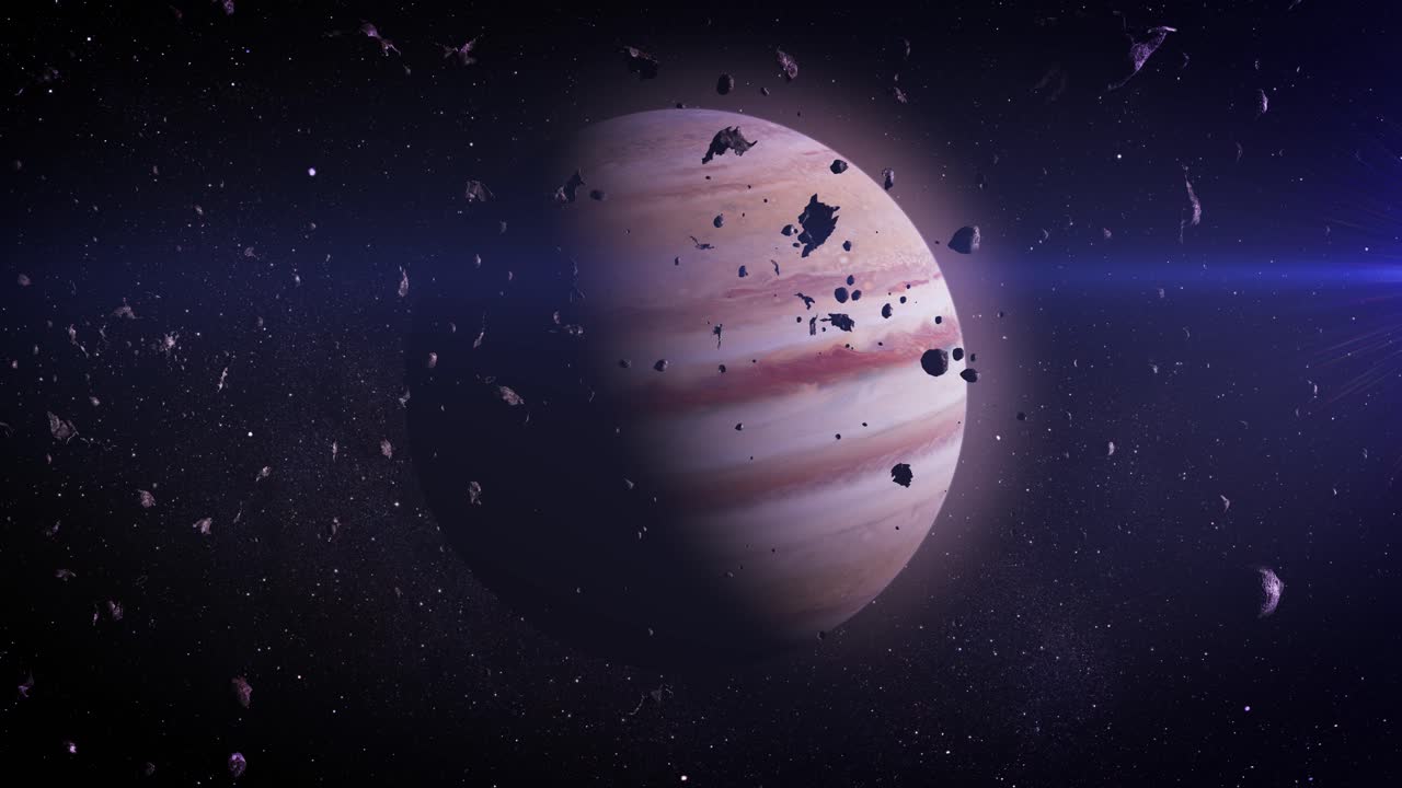 Jupiter and its surroundings in space