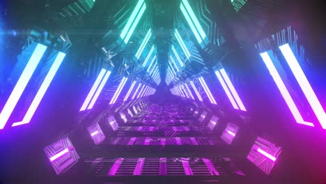 Animation-of-tunnel-with-purple-lights-moving-in-a-seamless-loop