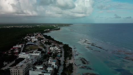 flying over mahahual beach in quintana roo