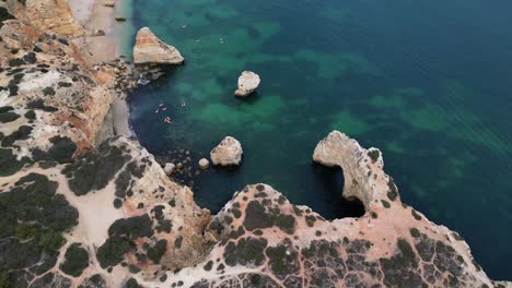 Top-down-drone-shot-of-Portuguese-Coast