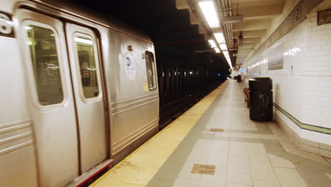 subway train at a station