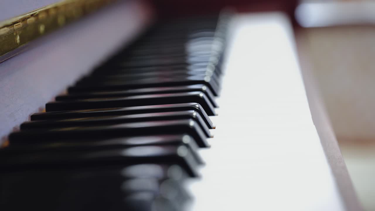 Close-Up of a Piano in the Living Room
