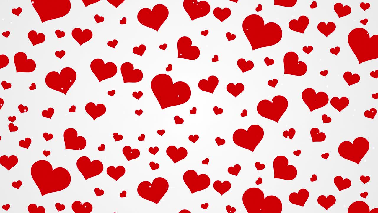 Red Valentines and Wedding Hearts loop background Animation 4k