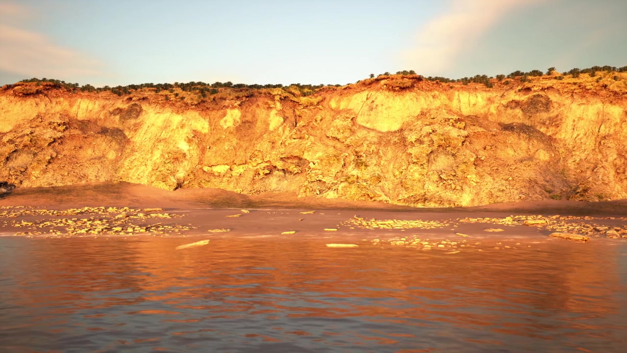 Cenário encantador à beira-mar com belas vistas do pôr do sol para branding de luxo