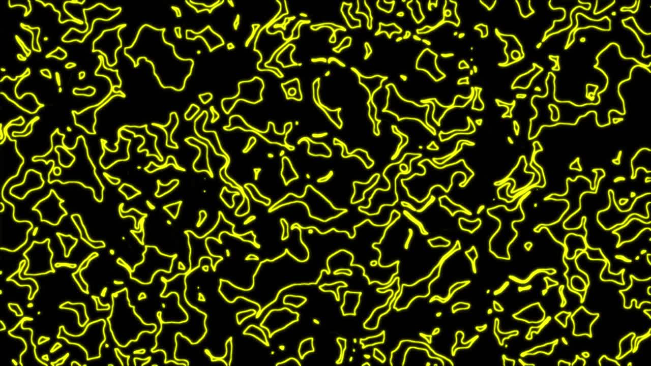 fondo de patrón geometrico sin costuras amarillo abstracto. rayas abstractas bucle de caleidoscopio. rápido psicodélico colorido kaleidoscopio vj fondo. discoteca fondo de movimiento abstracto. efecto caleidoscope