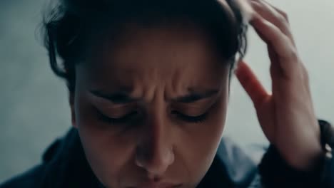 고통과 고통을 경험하는 여성