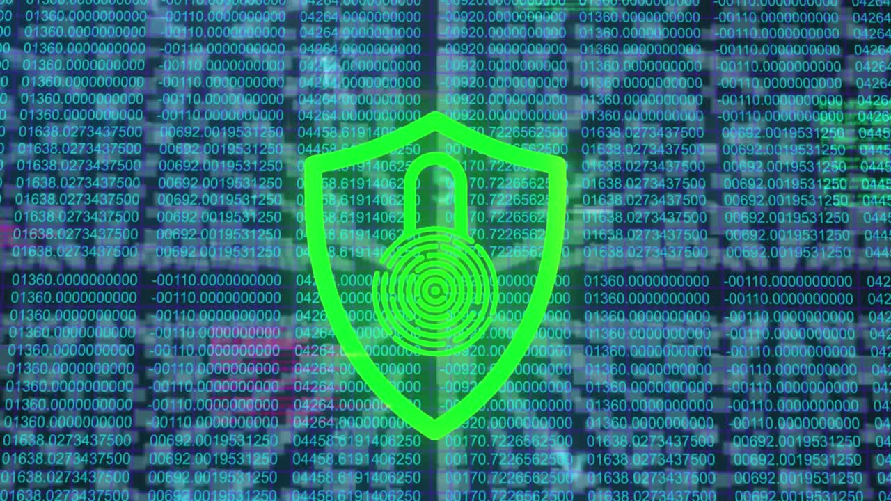 animación del procesamiento de datos a través de un candado