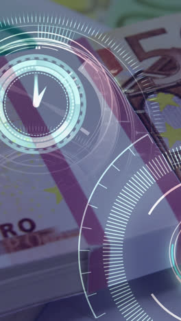 animation of clocks over banknotes