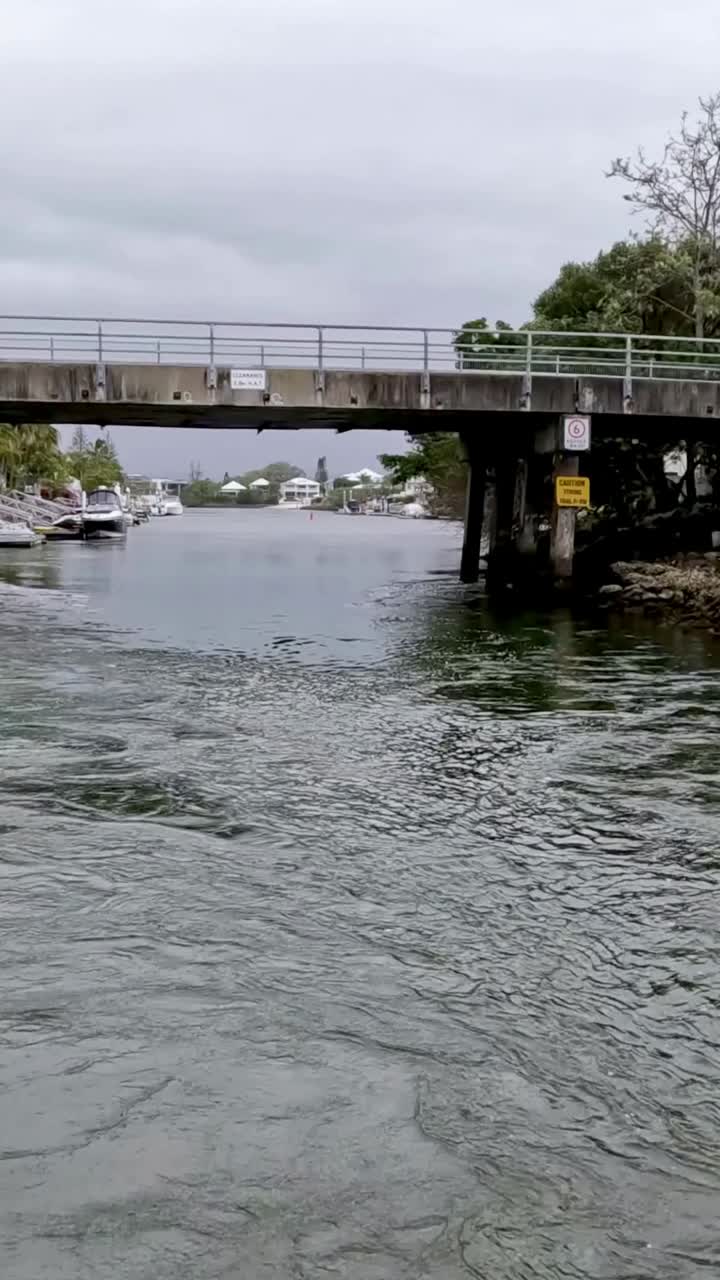 Progression under a bridge by a waterway