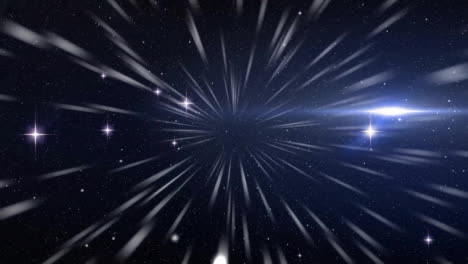 animation of light trails and stars on black background