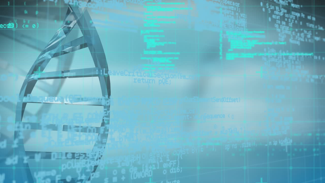 Animation of dna strand and scientific data processing