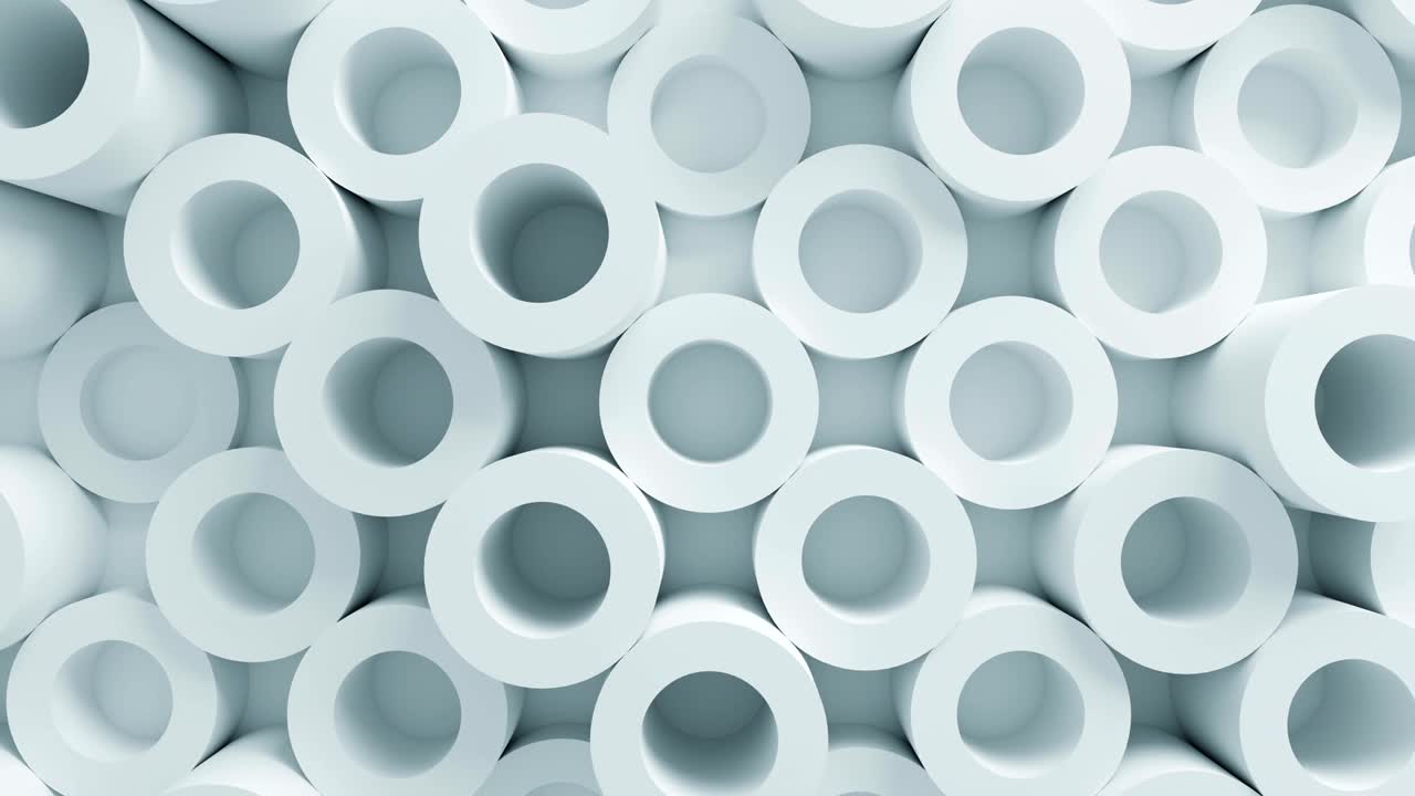 hermosos tubos blancos en la superficie moviéndose en animación 3d sin costuras. fondo de diseño de movimiento abstracto. proceso generado por computadora. 4k ultra hd 3840x2160.