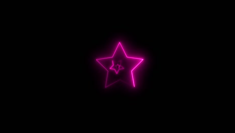 fondo abstracto con formas de estrellas de neón que se mueven en la cámara con efecto túnel