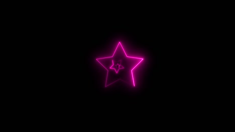 abstract background with neon star shapes moving on camera with tunnel effect