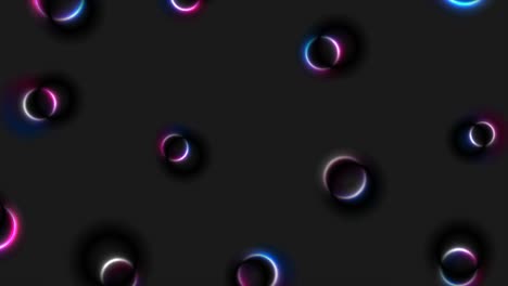 círculos brillantes de neón azul y púrpura fondo de movimiento abstracto