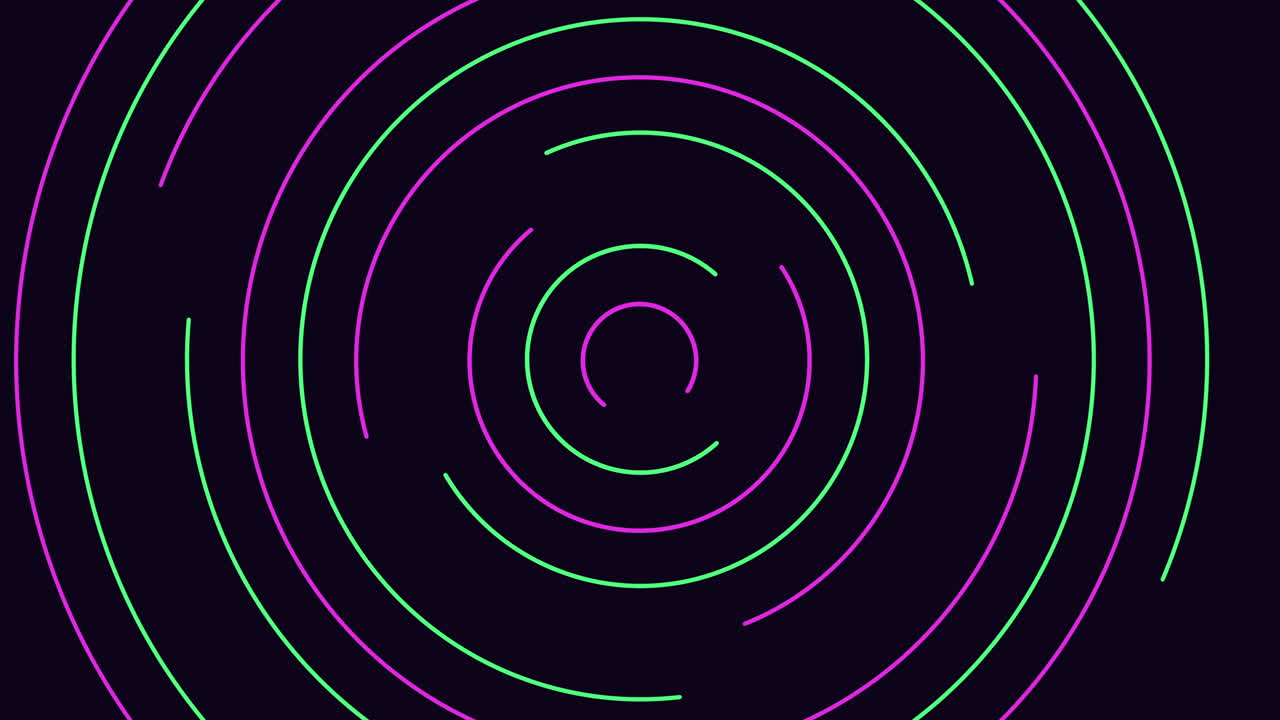 ilusión colorida y patrón de círculos de vórtice en degradado negro