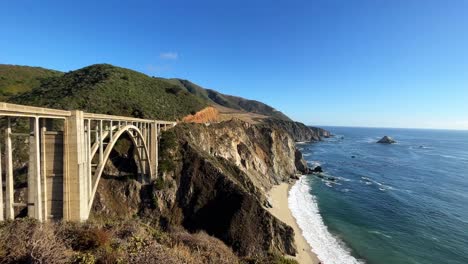 incredible sunny day and the landscape of the coastline big sur, california.