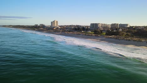 flying low over scarborough beach waves