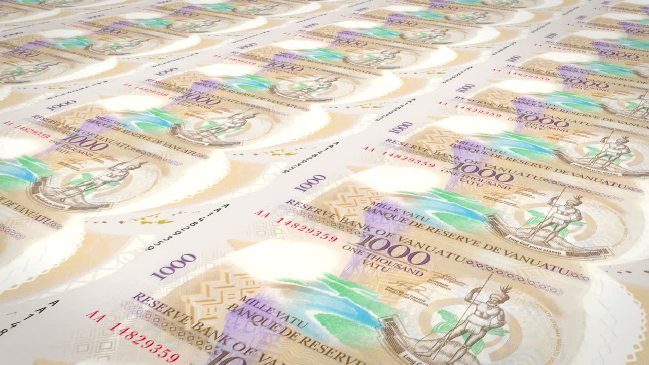1천 바누아투 (vanuatu) 의 지폐, 현금, 루프