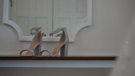 wedding bride's shoes heels detail outfit fashion sparkle
