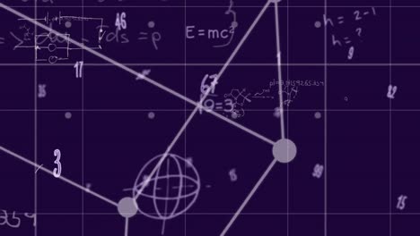 animación de ecuaciones matemáticas y números sobre un fondo negro