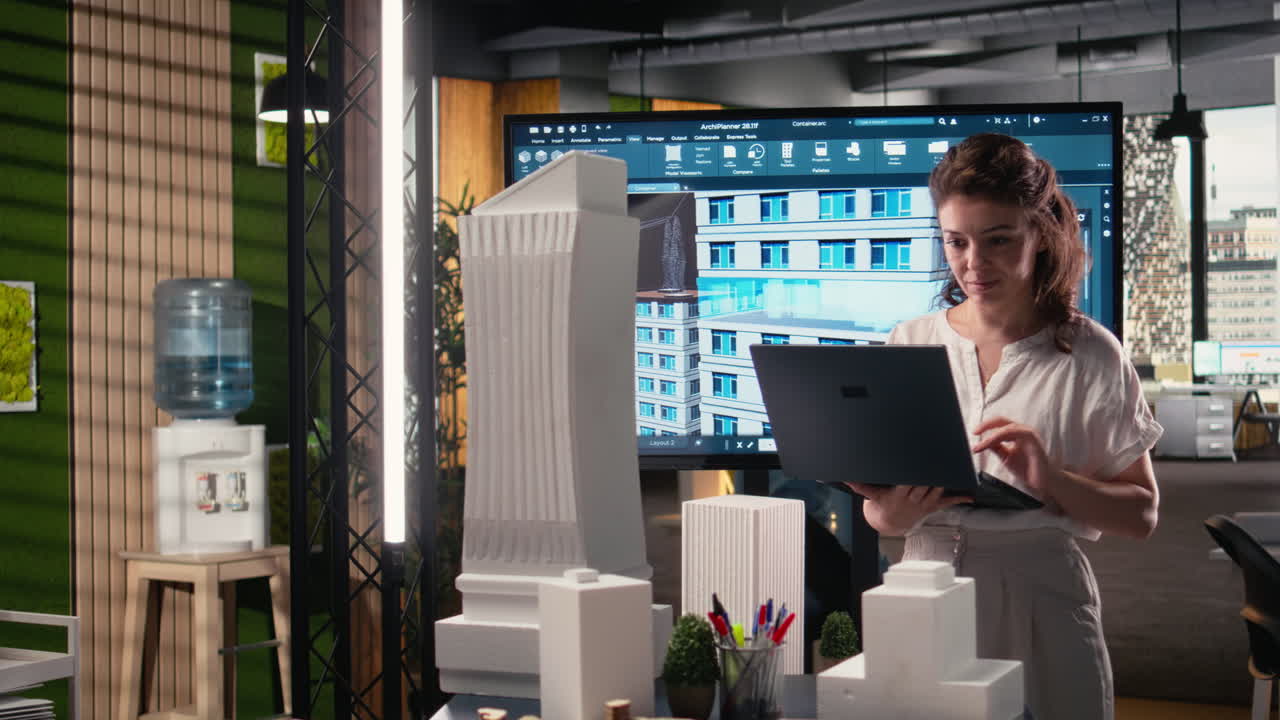 Professional property developer analyzes zoning regulations and project plans