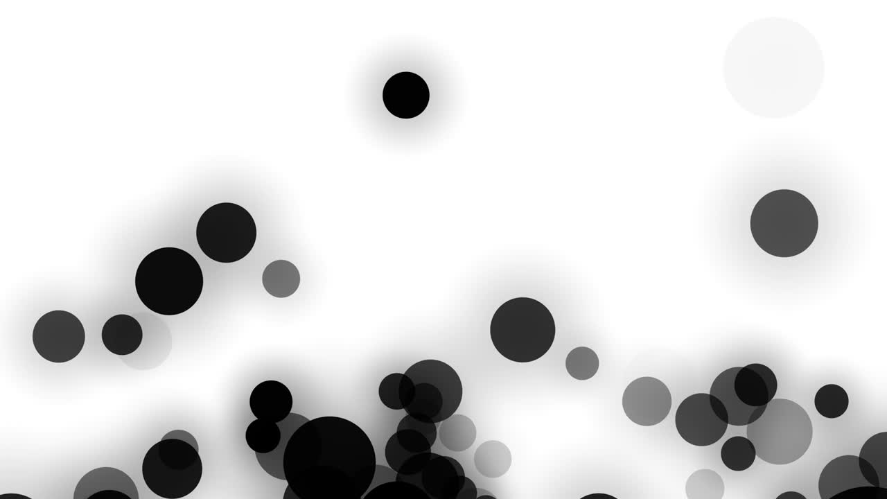 partículas suaves en movimiento -video blanco negro 4k