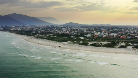 brazilian campeche beach at a beautiful sunset in a summer day