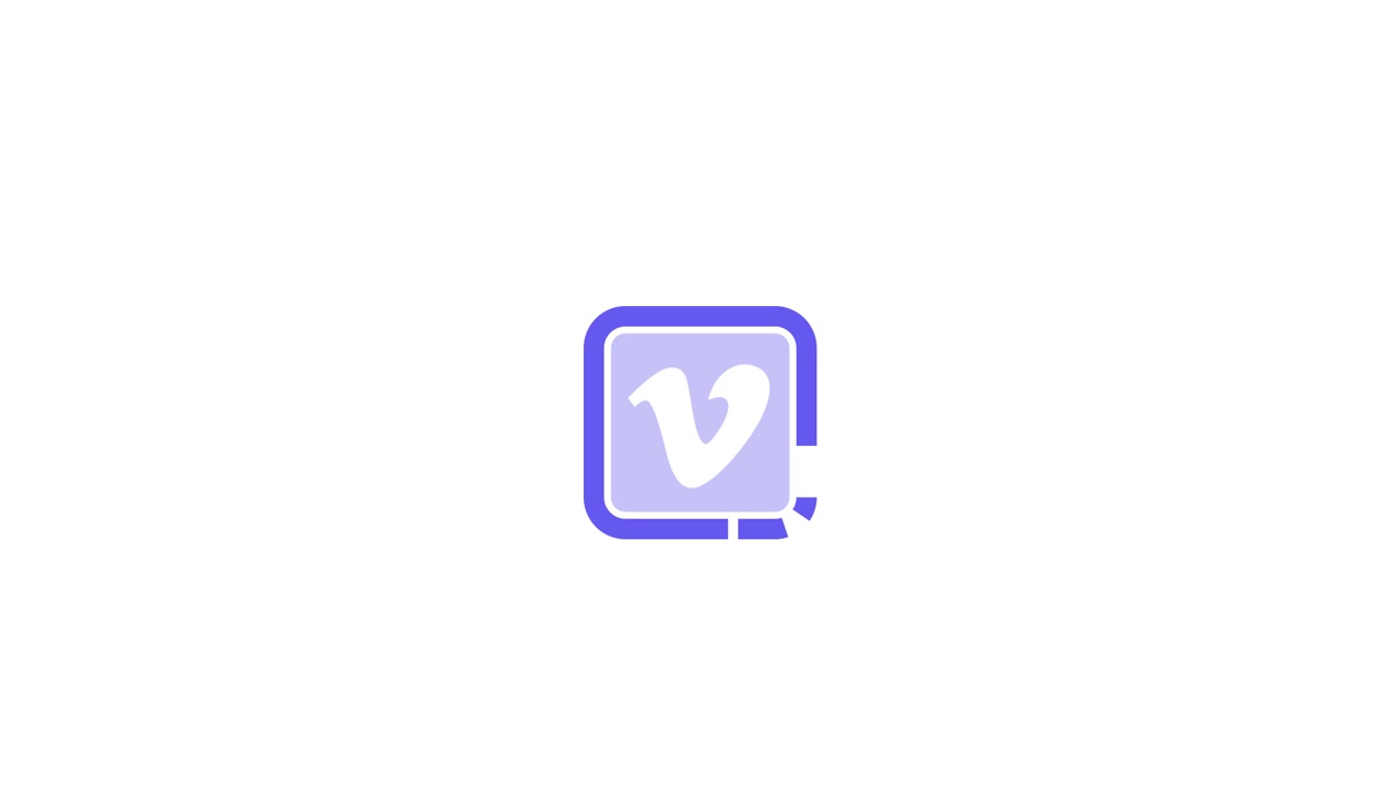 Animazione del Logo di Vimeo su Sfondo Bianco