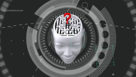 animación del cerebro con tecnología y procesamiento de datos