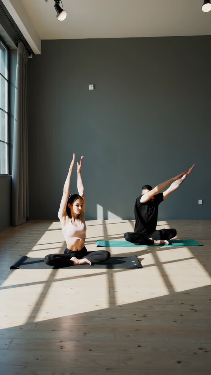 pareja practicando yoga