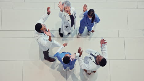 doctors, nurses and hands together for teamwork