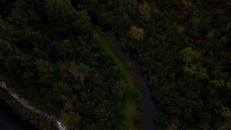 A-bird's-eye-track-of-little-black-creek-on-a-dark-gloomy-day